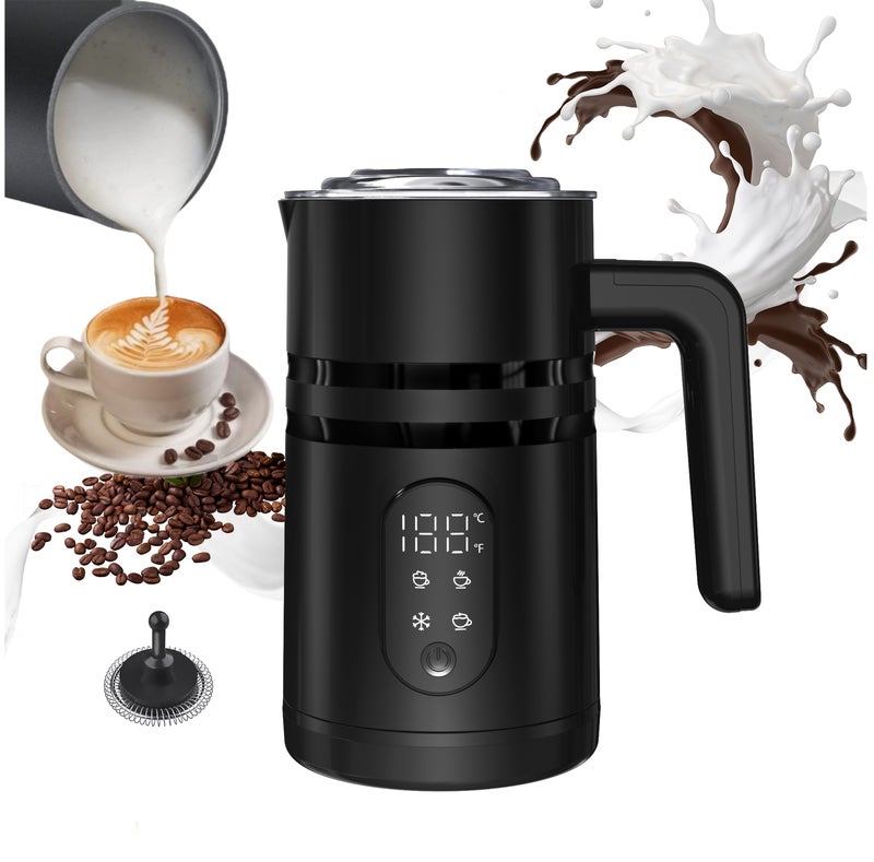 مخفوق الحليب الكهربائي مخفوق الحليب البخاري 5 في 1 متعدد الوظائف صانع رغوة الحليب الساخن والبارد 400 واط سخان حليب أوتوماتيكي هادئ لاتيه كابتشينو شوكولاتة ساخنة - Image 1